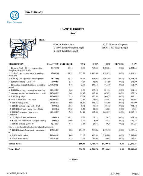 roofing costs estimate